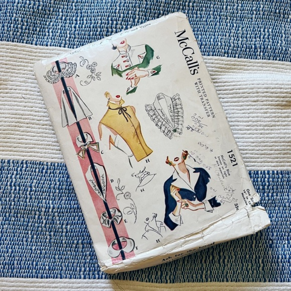 McCalls 1950’s‎ sewing pattern cuffs collars vestee vintage